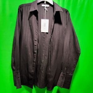 Frame Delicate Tie Front Striped Top